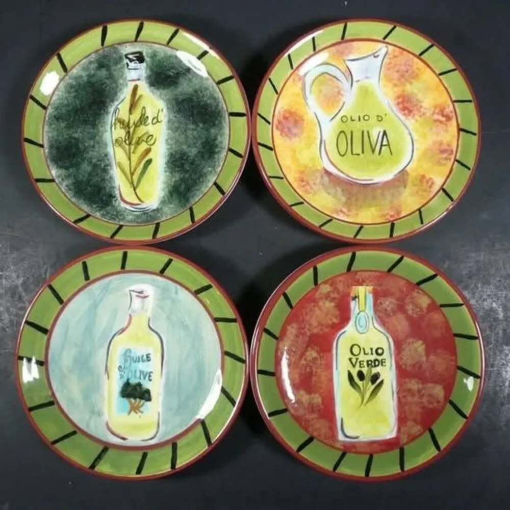 Certified International Pamela Gladding Oils Salad, Bread & Butter Plates 8 pcs